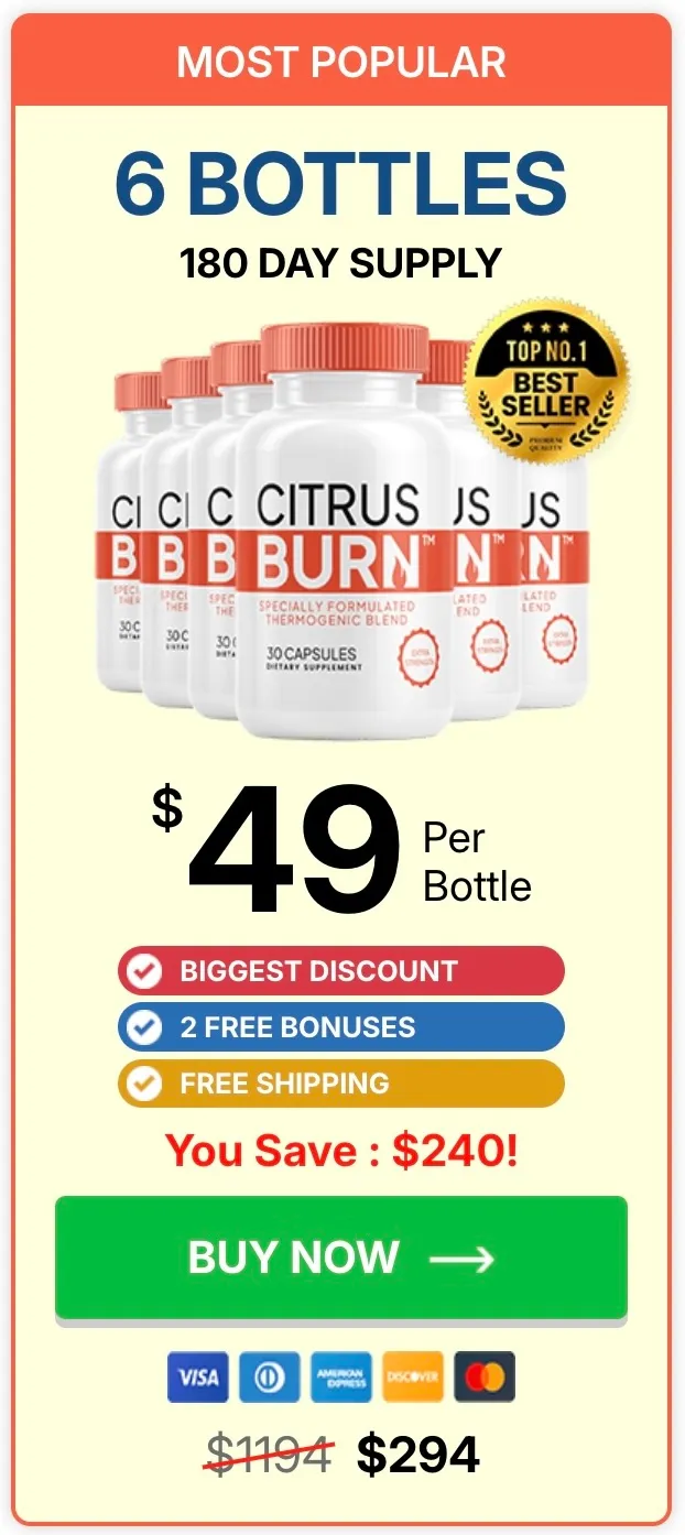 CitrusBurn 6 bottles package most popular